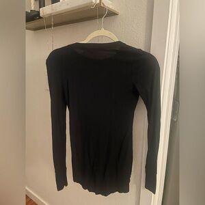 Treasure & Bond Black Long Sleeve Ribbed t-shirt Black: XS